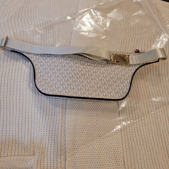 Michael Kors Metallic Logo Belt Bag With Gold-Tone Hardware & Adjustable Strap - Picture 6 of 11